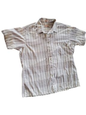 Vtg 80s The Fox Collection Button Down Shirt Men's Sz XL Plaid Short Sleeve